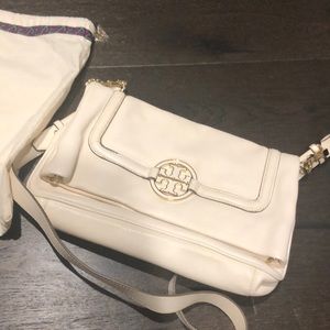 Tory Burch off white cross body purse